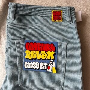 Loose Fit Corduroy Pants in Light Blue